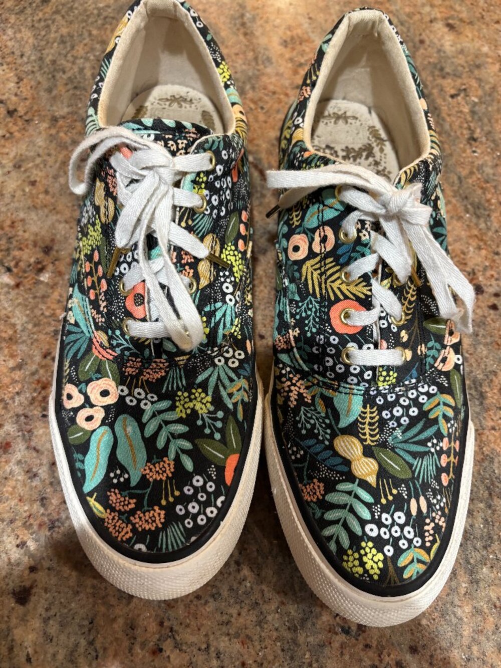 Keds x Rifle Paper Co Floral Sneakers Women's 8.5 Cottagecore Botanical Lace Up